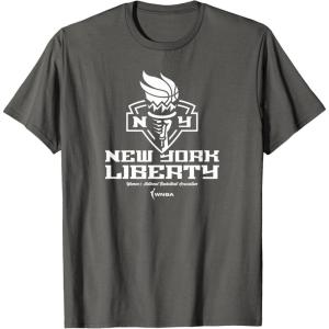 New York Liberty WNBA Team T-Shirt, Black, Women’s, Small, Short Sleeve, Crew Neck, Classic Fit, Cotton 60% Polyester 40%(Asphalt Grey)