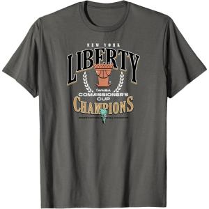 WNBA New York Liberty Commissioner’s Cup 2023 Crown Affair T-Shirt(Asphalt Grey)