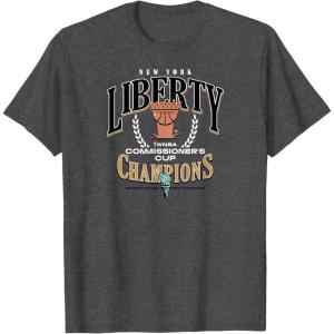WNBA New York Liberty Commissioner’s Cup 2023 Crown Affair T-Shirt(Dark Heather Grey)