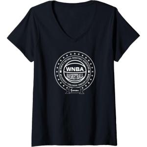 Womens WNBA Around the World V-Neck T-Shirt(Black)