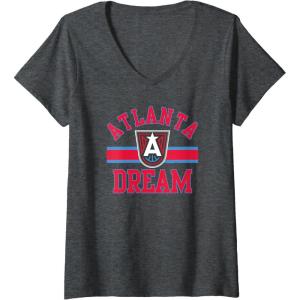 Womens WNBA Atlanta Dream Downtown V-Neck T-Shirt(Dark Heather Grey)