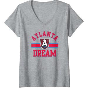Womens WNBA Atlanta Dream Downtown V-Neck T-Shirt(Heather Grey)