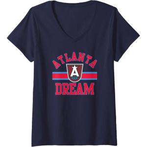 Womens WNBA Atlanta Dream Downtown V-Neck T-Shirt(Navy Blue)