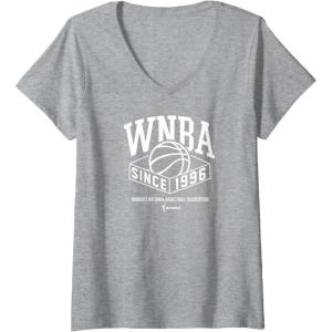 Womens WNBA Boxed Out V-Neck T-Shirt(Heather Grey)