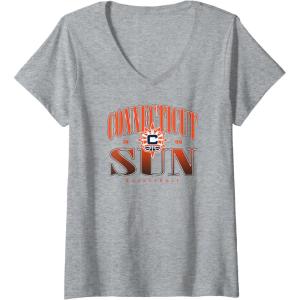 Womens WNBA Connecticut Sun Courtside V-Neck T-Shirt(Heather Grey)