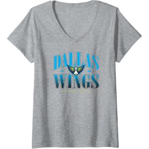 Womens WNBA Dallas Wings Courtside V-Neck T-Shirt(Heather Grey)