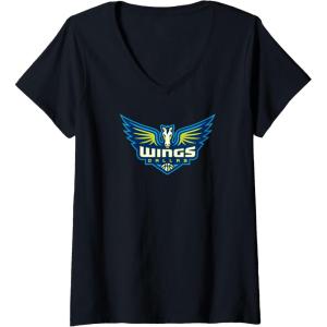 Womens WNBA Dallas Wings Fan Base V-Neck T-Shirt(Black)