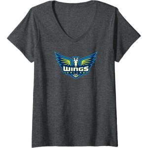 Womens WNBA Dallas Wings Fan Base V-Neck T-Shirt(Dark Heather Grey)