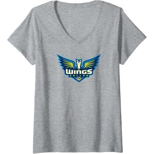 Womens WNBA Dallas Wings Fan Base V-Neck T-Shirt(Heather Grey)