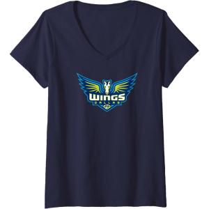 Womens WNBA Dallas Wings Fan Base V-Neck T-Shirt(Navy Blue)