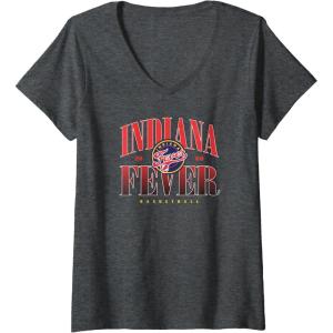 Womens WNBA Indiana Fever Courtside V-Neck T-Shirt(Dark Heather Grey)