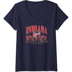 Womens WNBA Indiana Fever Courtside V-Neck T-Shirt(Navy Blue)