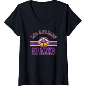 Womens WNBA Los Angeles Sparks Downtown V-Neck T-Shirt(Black)