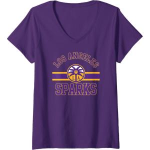 Womens WNBA Los Angeles Sparks Downtown V-Neck T-Shirt(Purple)