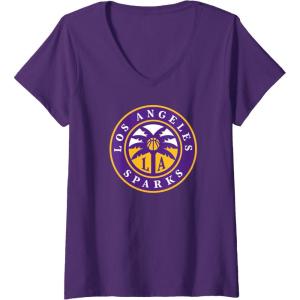 Womens WNBA Los Angeles Sparks Fan Base V-Neck T-Shirt(Purple)