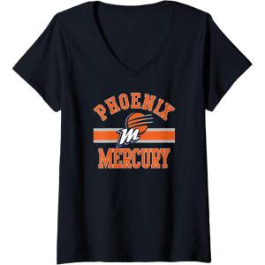 Womens WNBA Phoenix Mercury Downtown V-Neck T-Shirt(Black)