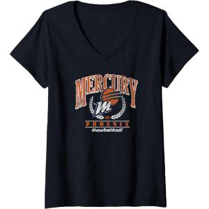 Womens WNBA Phoenix Mercury Top Class V-Neck T-Shirt(Black)