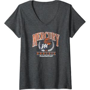Womens WNBA Phoenix Mercury Top Class V-Neck T-Shirt(Dark Heather Grey)