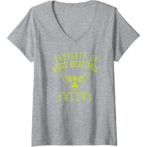 Womens WNBA Property Of Dallas Wings Licensed V-Neck T-Shirt(Heather Grey)