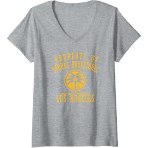 Womens WNBA Property Of Los Angeles Sparks Licensed V-Neck T-Shirt(Heather Grey)