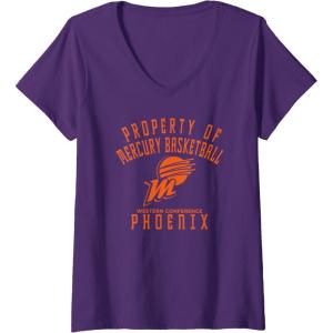 Womens WNBA Property Of Phoenix Mercury Licensed V-Neck T-Shirt(Purple)