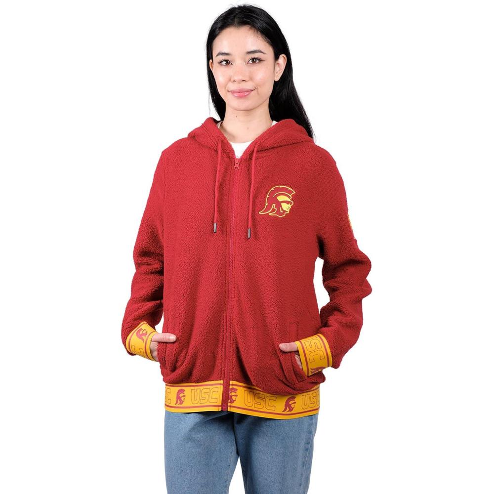 imageUltra Game NCAA womens Ncaa Official Full Zip Sherpa Jersey Hoodie With Team LogoTeam Color