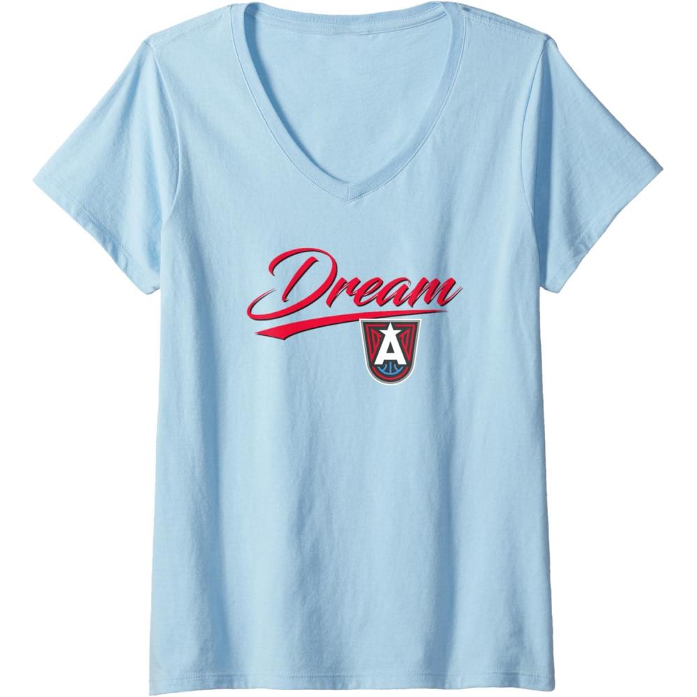 imageWomens WNBA Atlanta Dream Officially Licensed VNeck TShirtBaby Blue