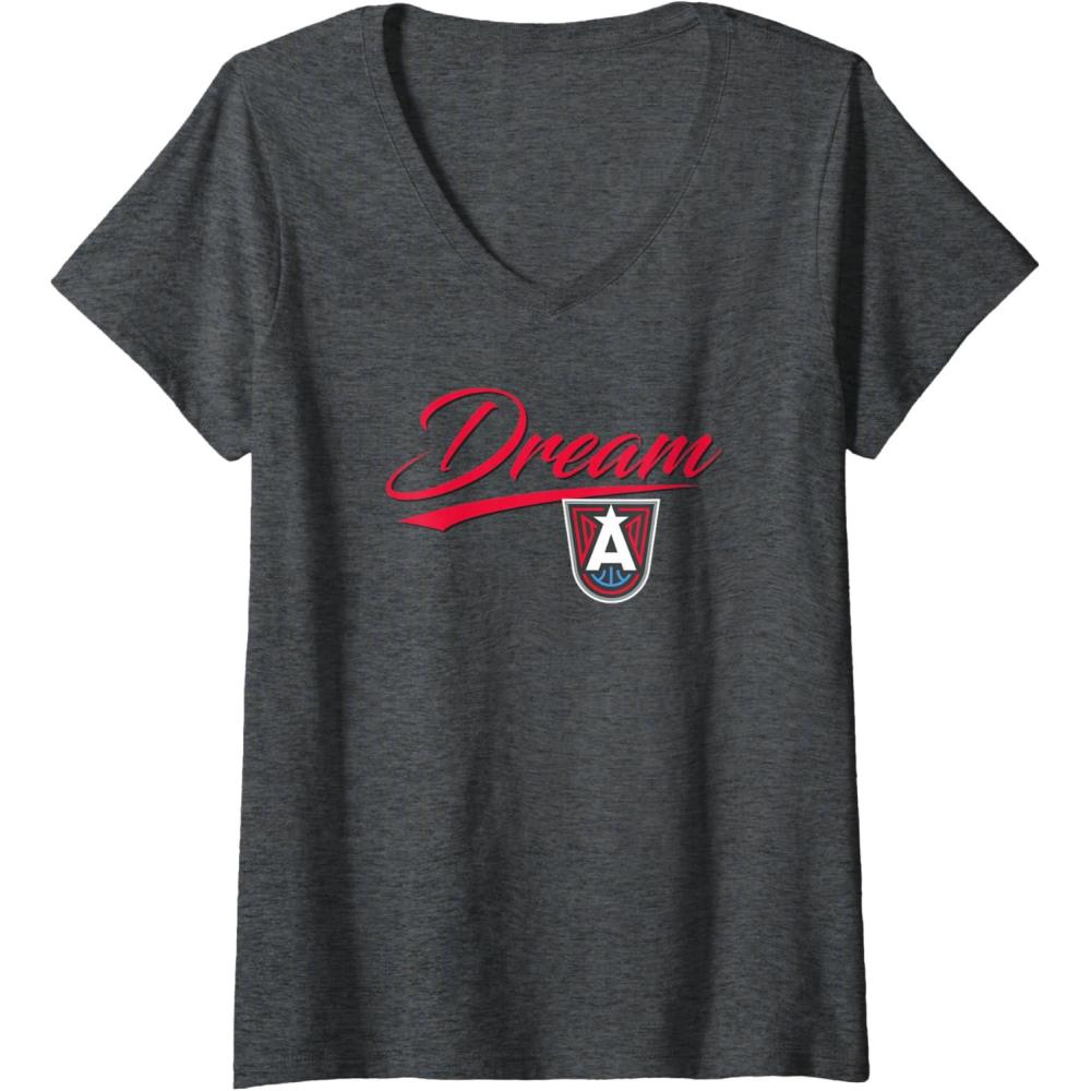 imageWomens WNBA Atlanta Dream Officially Licensed VNeck TShirtDark Heather Grey