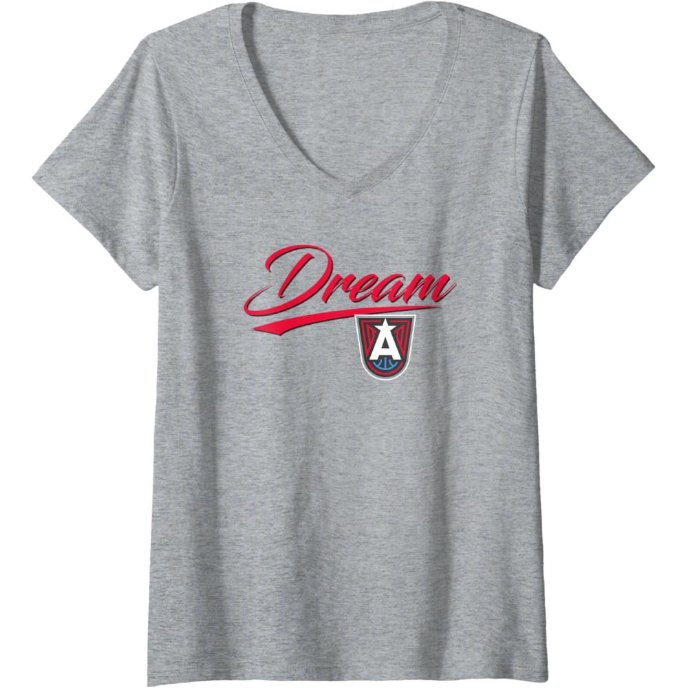 imageWomens WNBA Atlanta Dream Officially Licensed VNeck TShirtHeather Grey