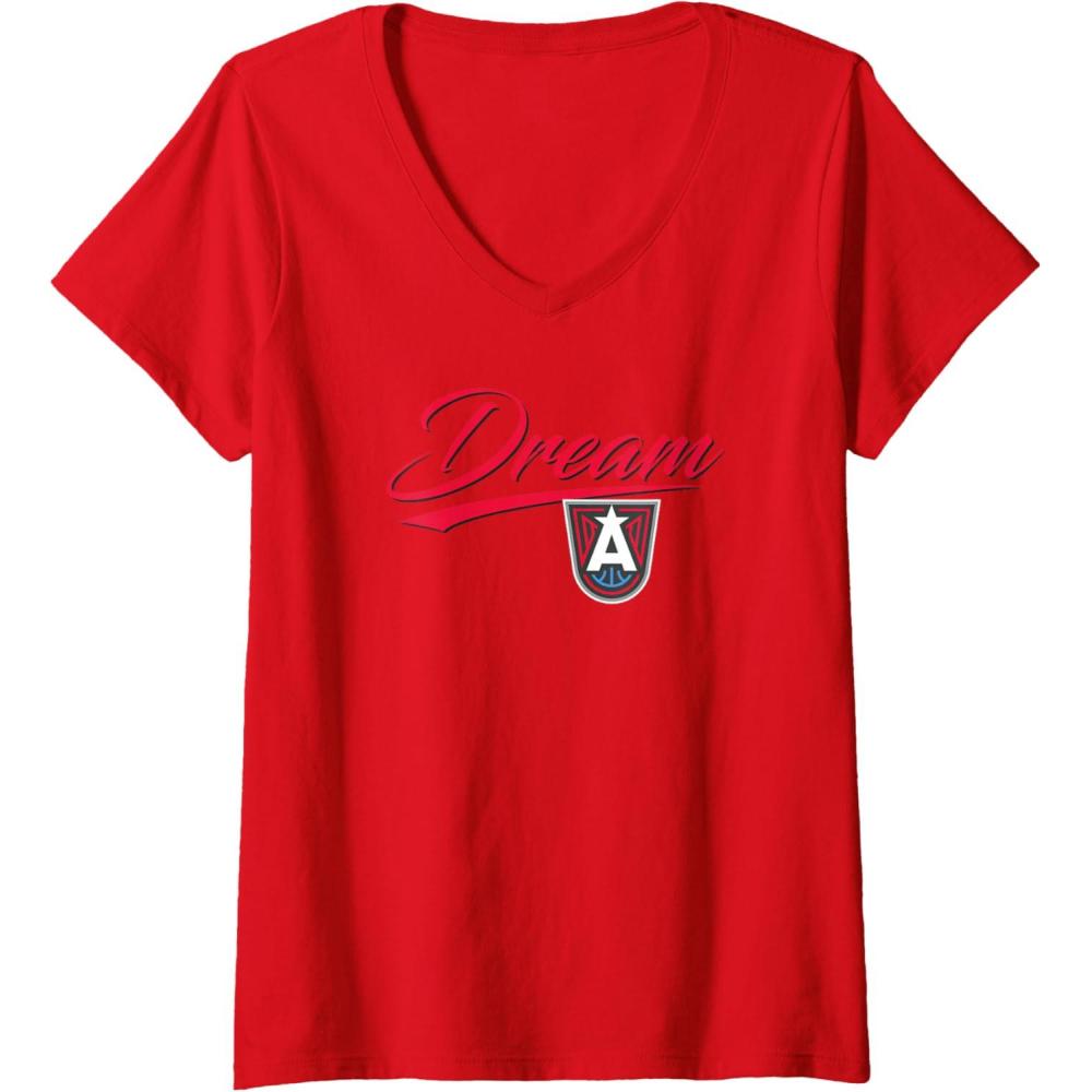 imageWomens WNBA Atlanta Dream Officially Licensed VNeck TShirtRed