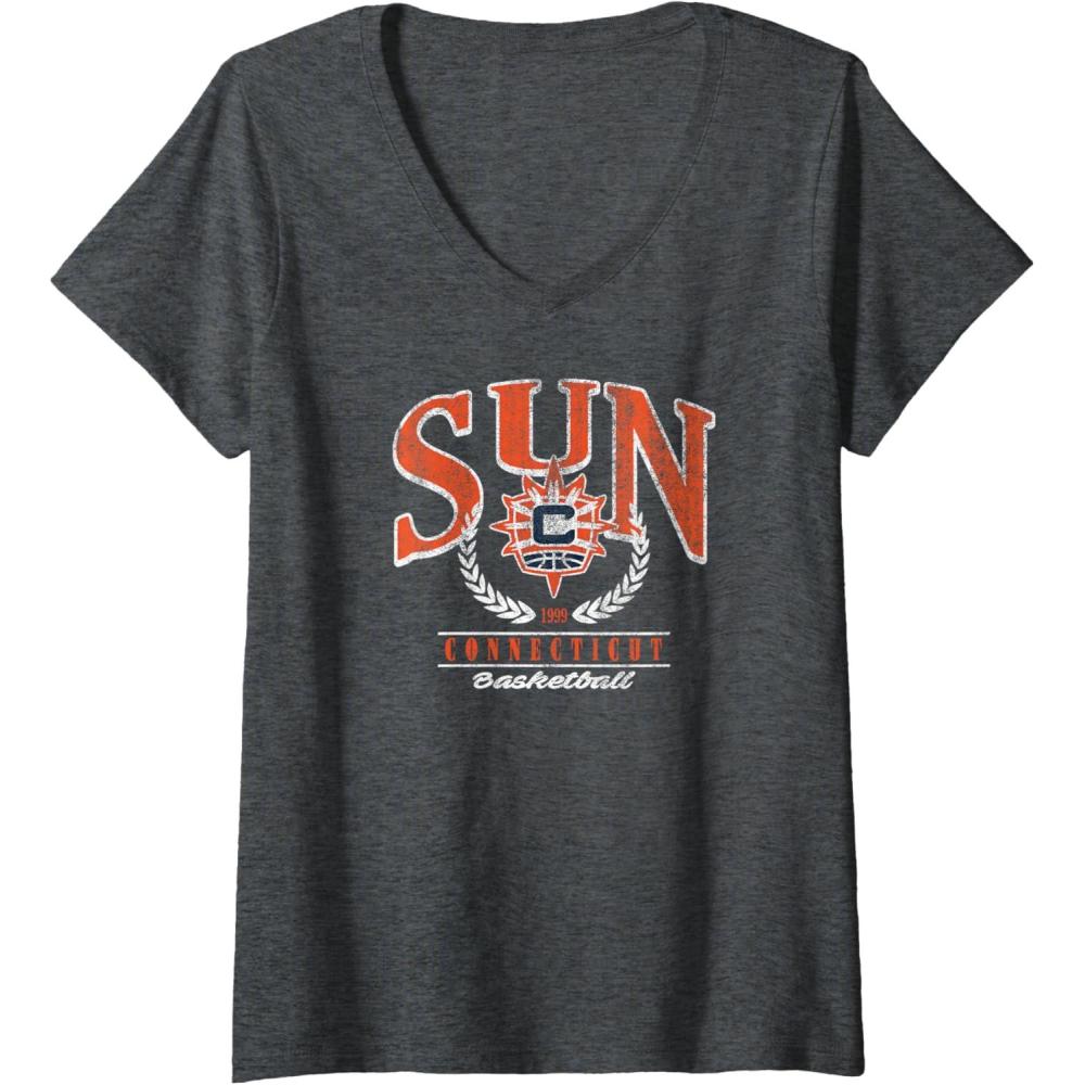 imageWomens WNBA Connecticut Sun Top Class VNeck TShirtDark Heather Grey