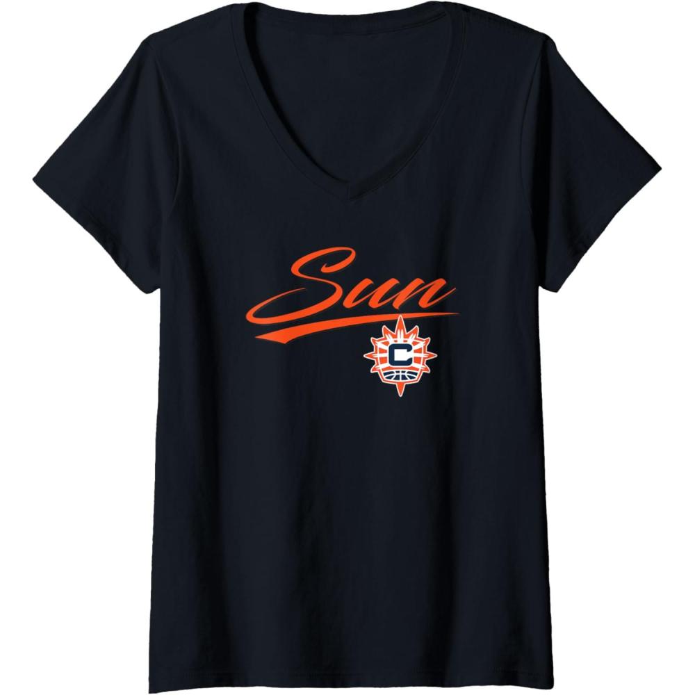 imageWomens WNBA Connecticut Suns Officially Licensed VNeck TShirtBlack