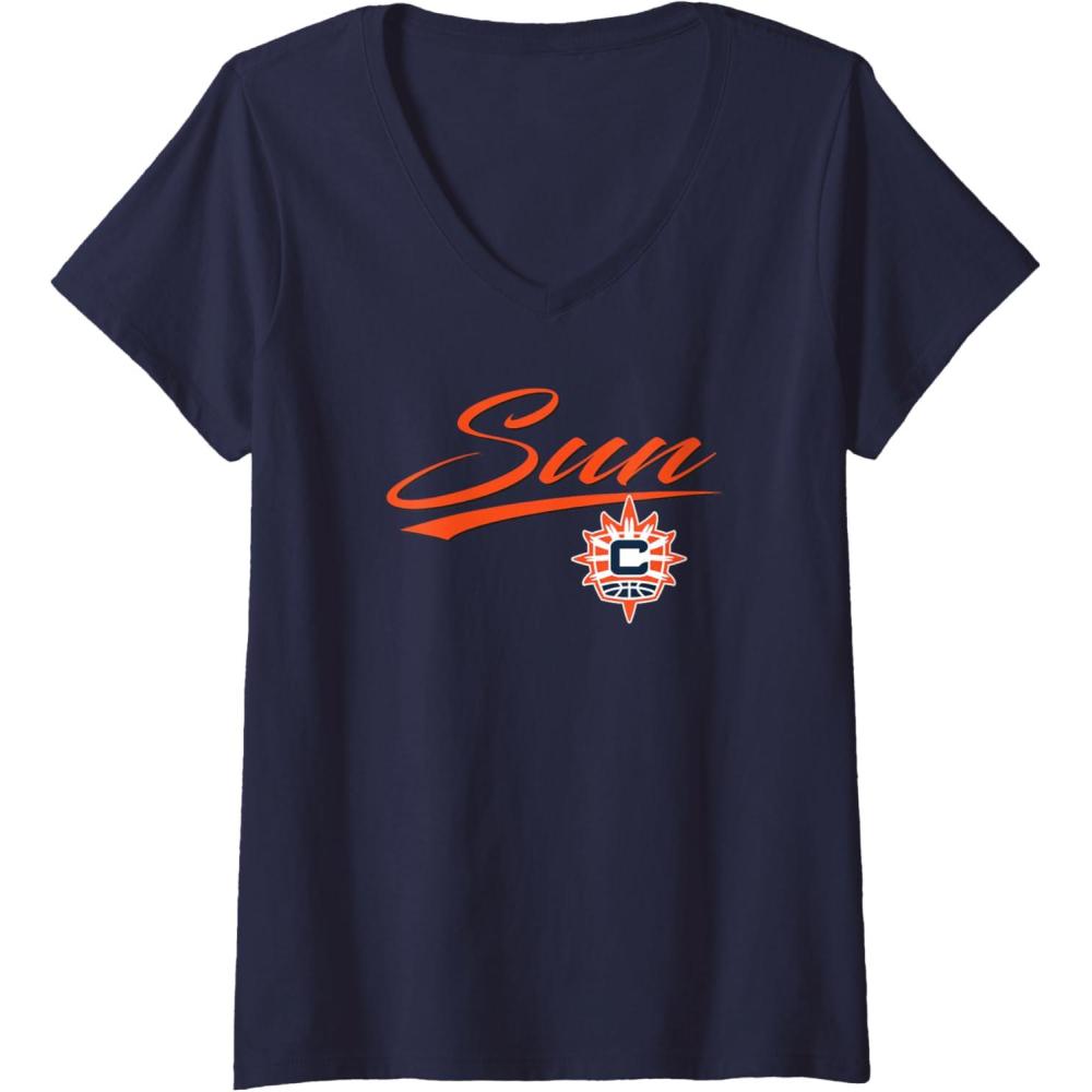 imageWomens WNBA Connecticut Suns Officially Licensed VNeck TShirtNavy Blue