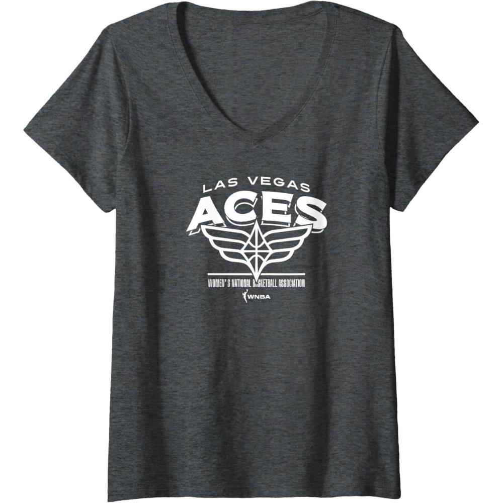 imageWomens WNBA Las Vegas Aces Full House VNeck TShirtDark Heather Grey