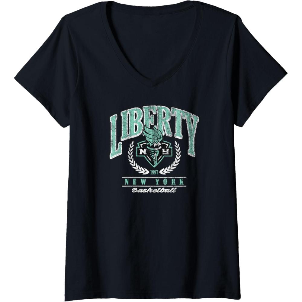 imageWomens WNBA New York Liberty Top Class VNeck TShirtBlack