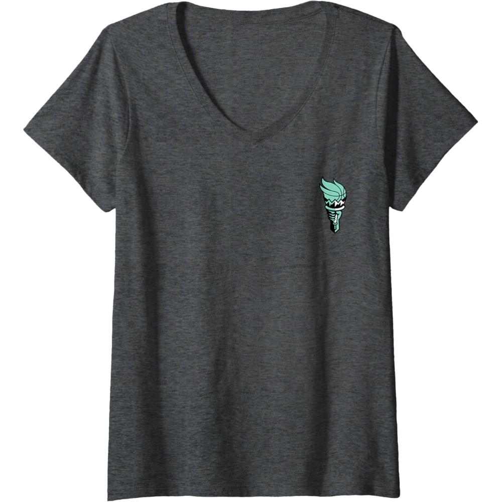 imageWomens WNBA New York Liberty Top Court VNeck TShirtDark Heather Grey