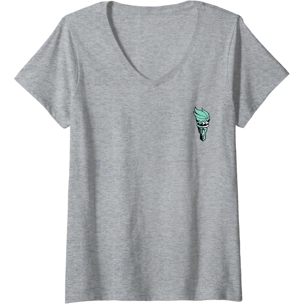 imageWomens WNBA New York Liberty Top Court VNeck TShirtHeather Grey