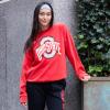 Ultra Game NCAA womens Ncaa Official Oversized Fleece Distressed Crew Pullover Sweatshirt(Team Color)