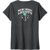 Womens WNBA New York Liberty Top Court V-Neck T-Shirt(Dark Heather Grey)