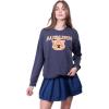 Ultra Game NCAA womens Ncaa Official Oversized Fleece Distressed Crew Pullover Sweatshirt(Team Color)