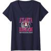 Womens WNBA Atlanta Dream Home Court V-Neck T-Shirt(Navy Blue)