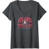 Womens WNBA Atlanta Dream V-Neck T-Shirt(Dark Heather Grey)