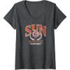 Womens WNBA Connecticut Sun Top Class V-Neck T-Shirt(Dark Heather Grey)