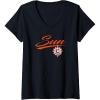 Womens WNBA Connecticut Suns Officially Licensed V-Neck T-Shirt(Black)