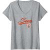 Womens WNBA Connecticut Suns Officially Licensed V-Neck T-Shirt(Heather Grey)
