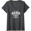 Womens WNBA Las Vegas Aces Full House V-Neck T-Shirt(Dark Heather Grey)