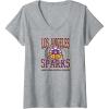 Womens WNBA Los Angeles Sparks Home Court V-Neck T-Shirt(Heather Grey)