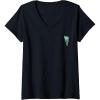 Womens WNBA New York Liberty Top Court V-Neck T-Shirt(Black)