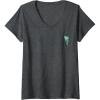Womens WNBA New York Liberty Top Court V-Neck T-Shirt(Dark Heather Grey)