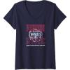 Womens WNBA Washington Mystics Home Court Midtown V-Neck T-Shirt(Navy Blue)